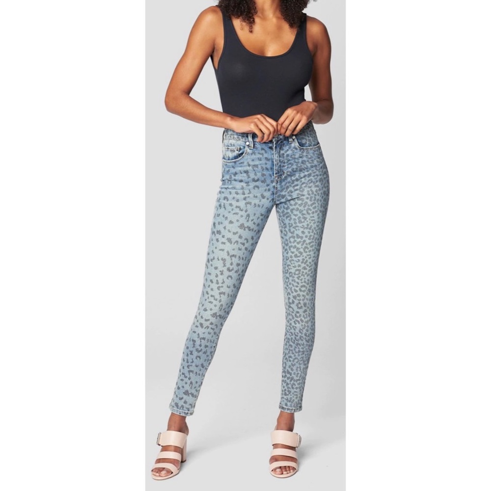 Blank NYC Leopard Print The Great Jones High Rise Skinny Jeans Size 26 NWT